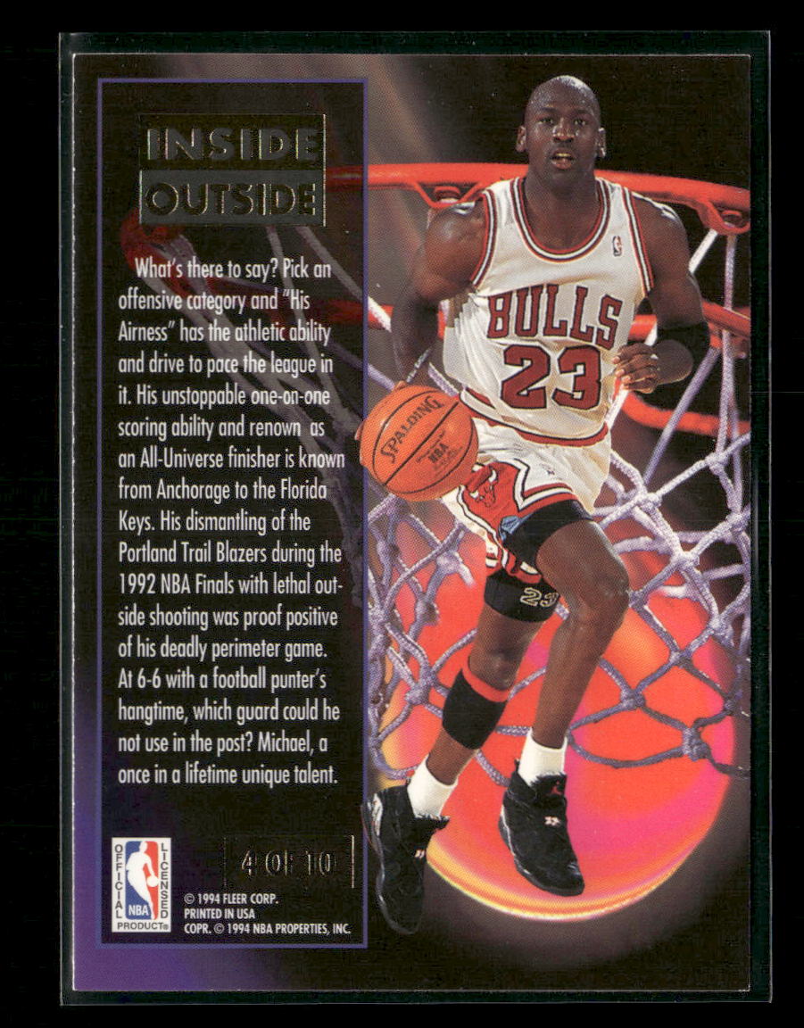 1993-94 Ultra Inside Outside Michael Jordan #4 - Image 2