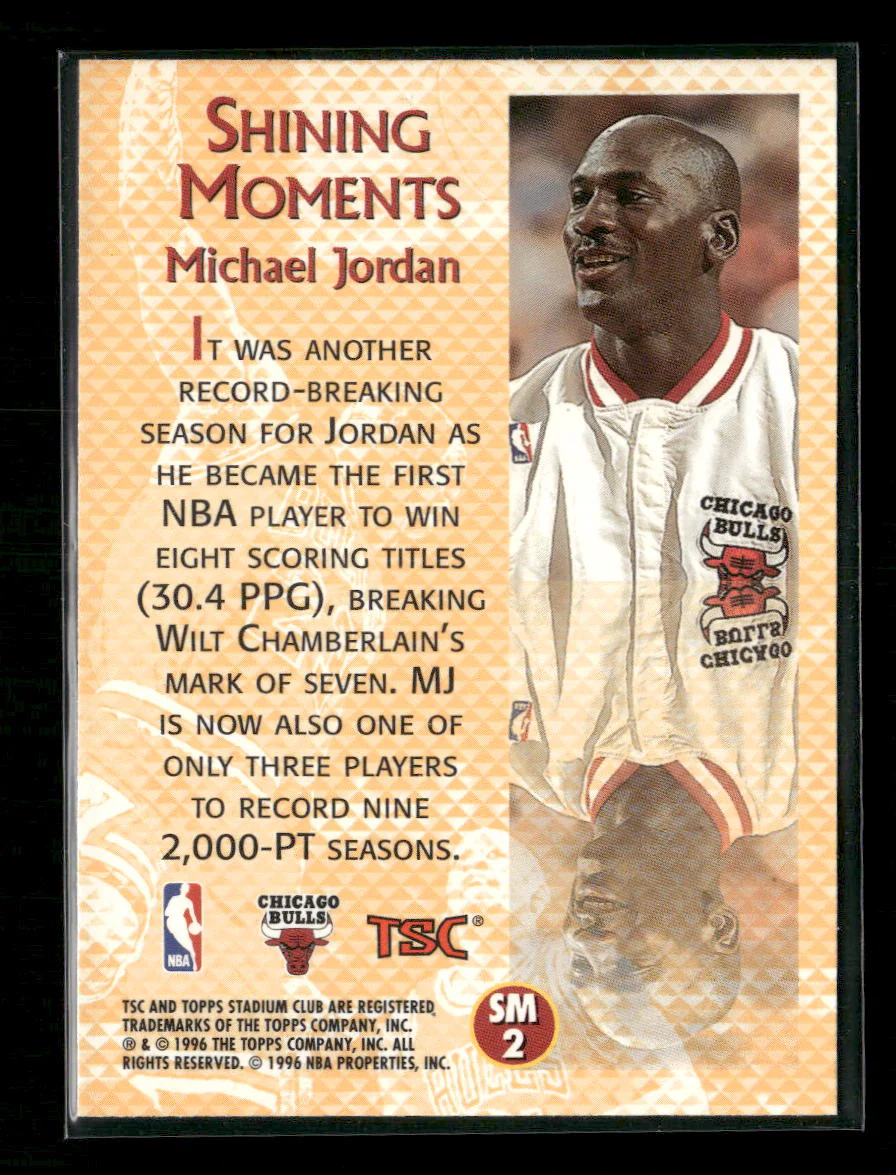 1996-97 Stadium Club Shining Moments Michael Jordan #SM2 - Image 2