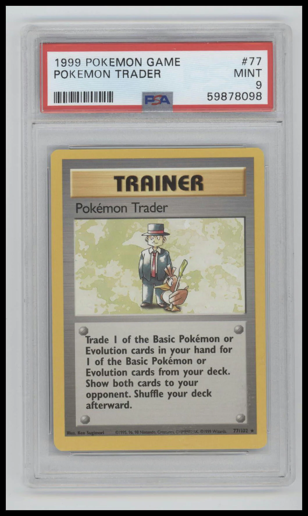 1999 Pokemon Game Pokemon Trader 9 PSA #77