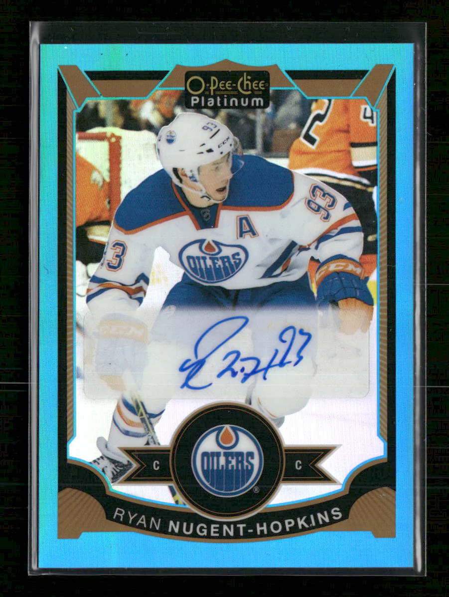 2015-16 O-Pee-Chee Platinum Blue-Rainbow-Autographs Ryan Nugent-Hopkins Auto #RN