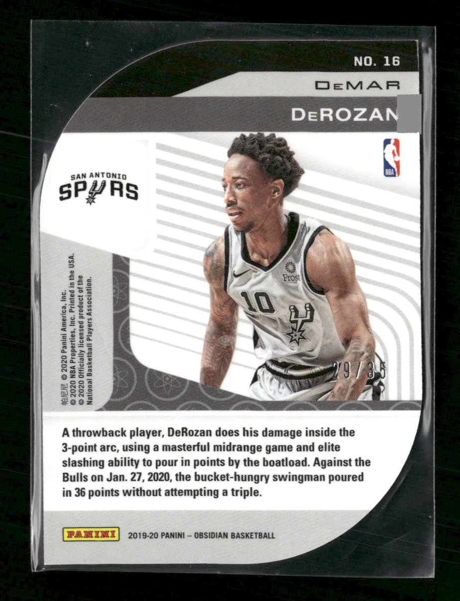 2019-20 Panini Obsidian Atomic Electric Etch Orange DeMar DeRozan #16 - Image 2