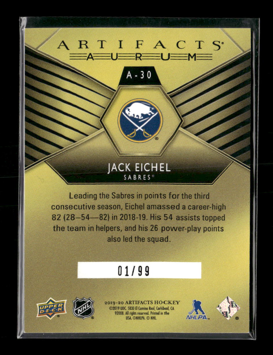 2019-20 Upper Deck Artifacts Aurum Red Jack Eichel #/99 #A-30 - Image 2