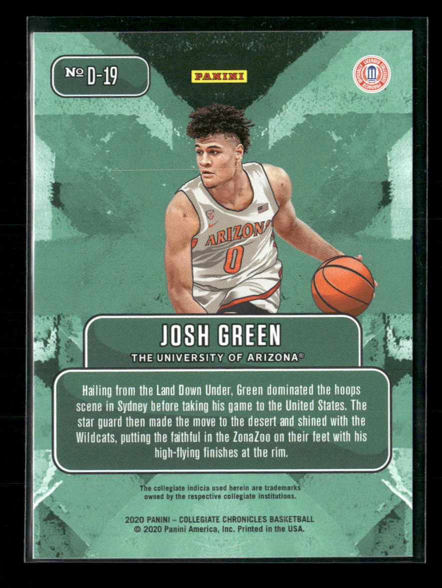 2020 Panini Prizm Draft Picks Collegiate Downtown Josh Green #D-19 - Image 2