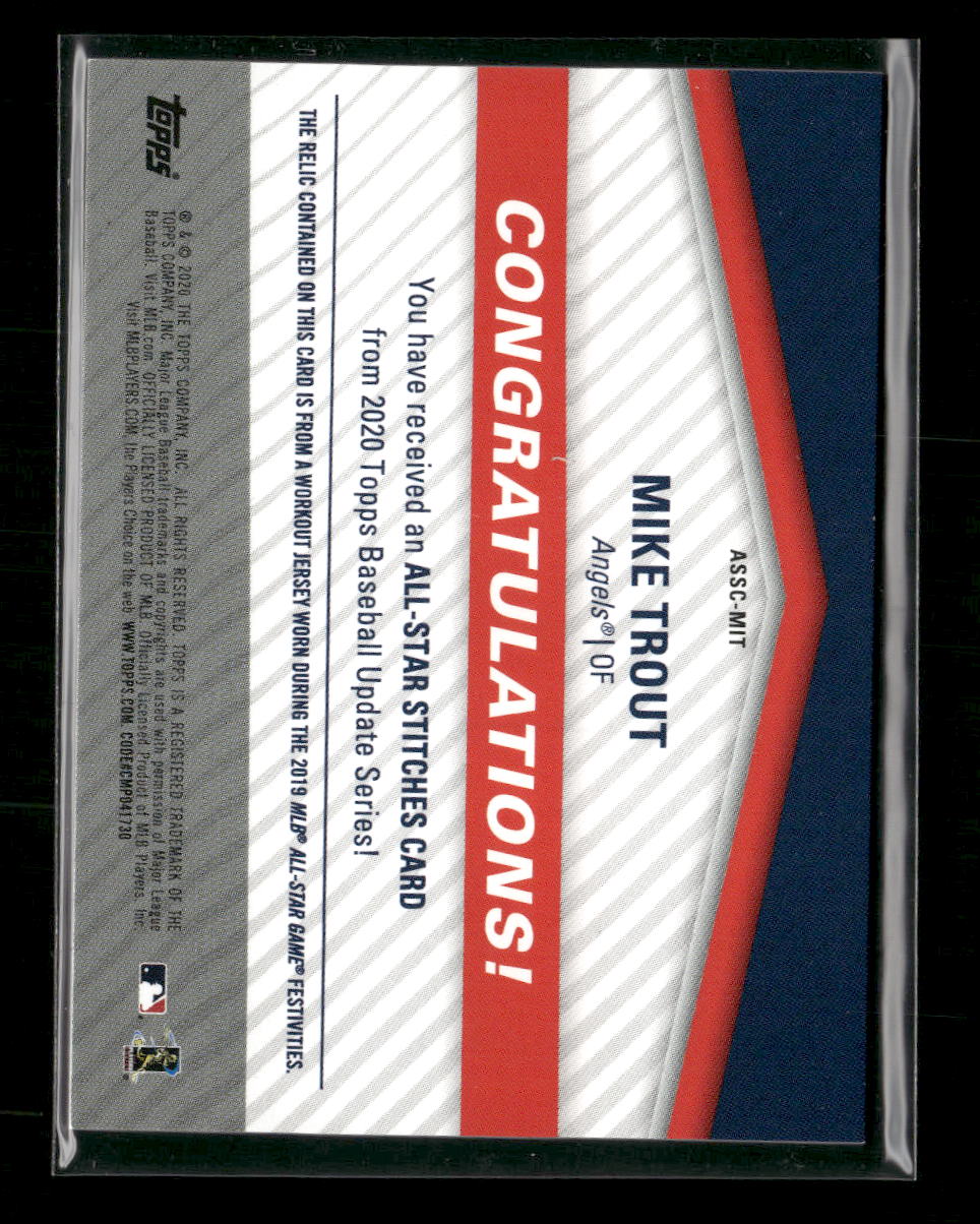 2020 Topps Update All-Star Stitches Relics Mike Trout #ASSC-MT - Image 2