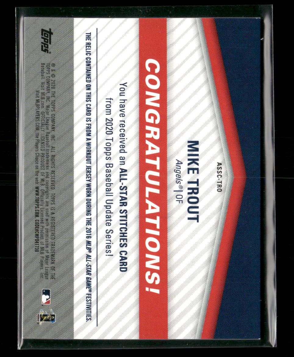 2020 Topps Update All-Star Stitches Relics Mike Trout #ASSC-TRO - Image 2