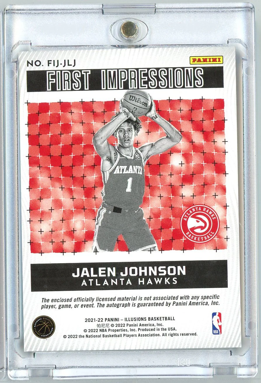 2021 Panini Illusions Jalen Johnson #FIJJLJ 5/5 First Impressions Green RPA Rookie RC Basketball Card - Image 2