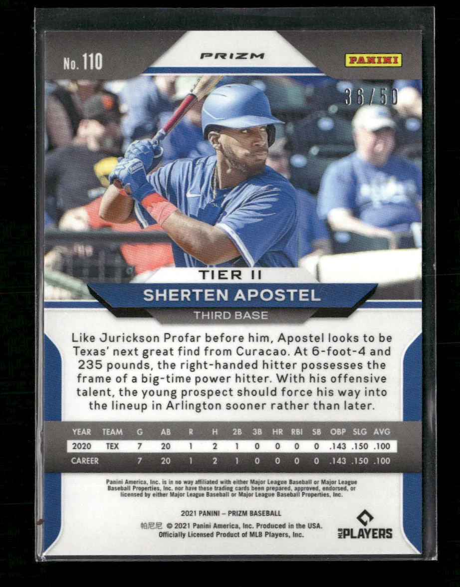 2021 Panini Prizm Snake Skin Prizm Sherten Apostel #/50 #110 - Image 2