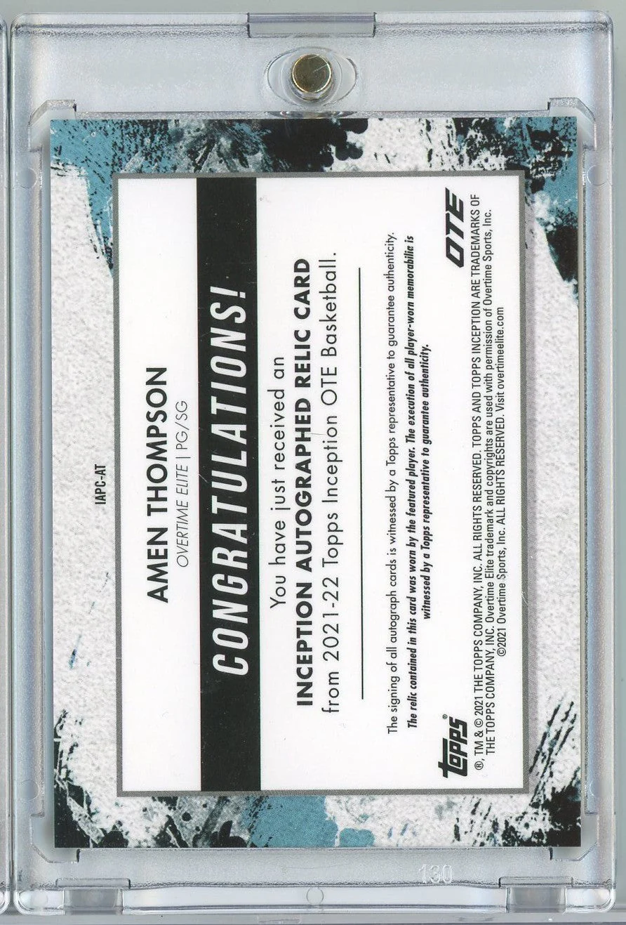 2021 Topps Inception Amen Thompson #IAPCAT /199 RPA Rookie RC Basketball Card - Image 2