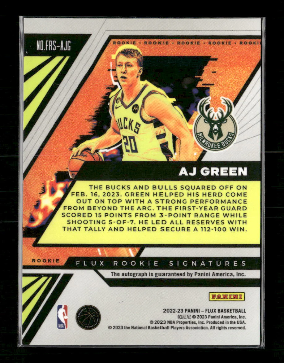 2022-23 Panini Flux Rookie Signatures A.J. Green #FRS-AJG - Image 2
