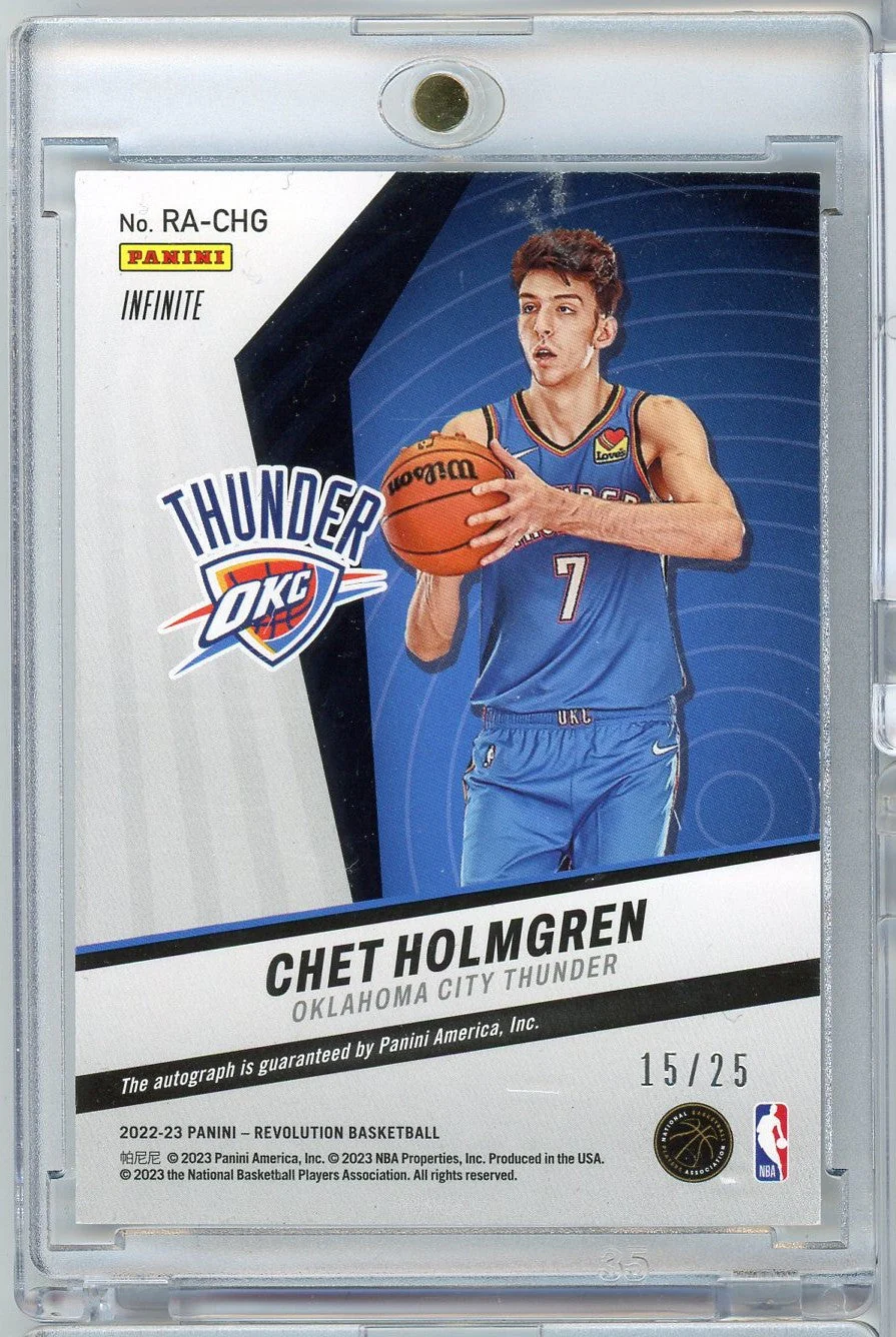 2022 Panini Revolution Chet Holmgren #RACHG /25 Infinite Auto Rookie RC Basketball Card - Image 2