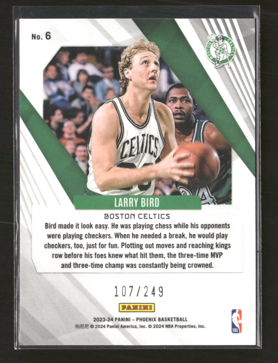 2023-24 Panini Phoenix Phoenix Orange Ice Larry Bird #/249 #6 - Image 2