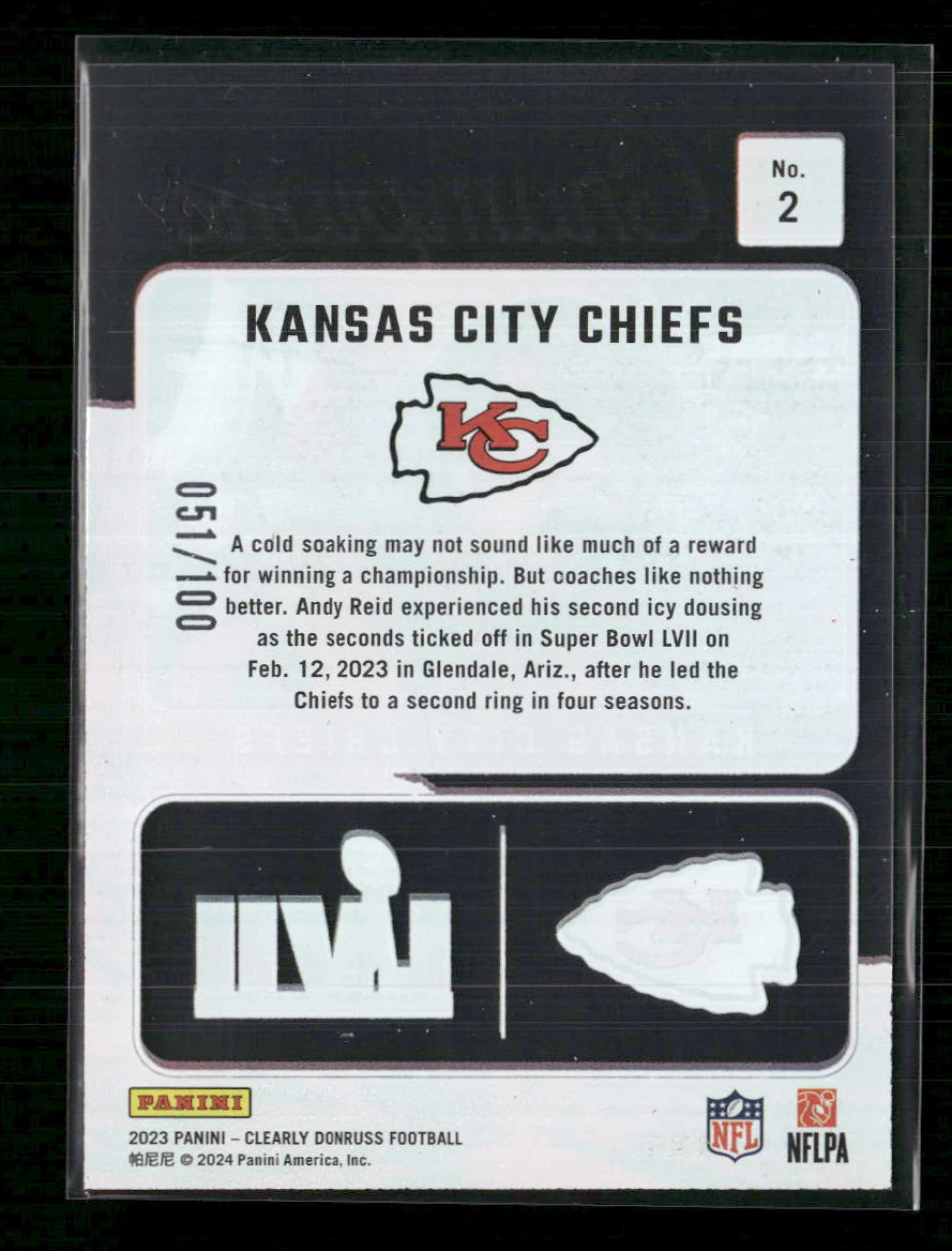 2023 Clearly Donruss Champions Red Andy Reid #/100 #2 - Image 2