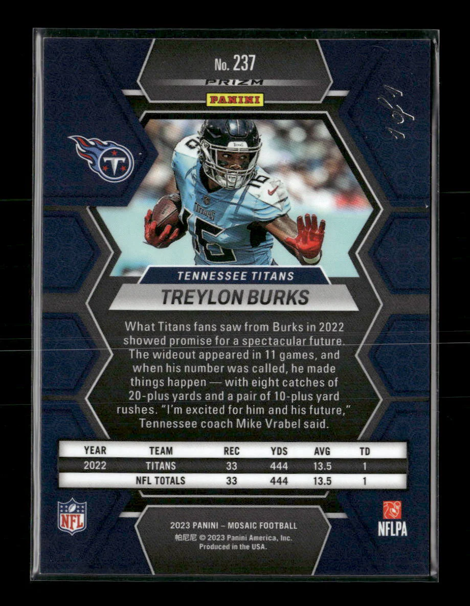 2023 Panini Mosaic Nebula Choice Mosaic Treylon Burks #/1 #237 - Image 2