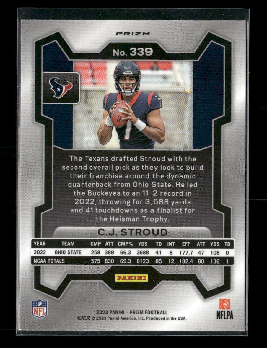 2023 Panini Prizm Silver C.J. Stroud #339 - Image 2