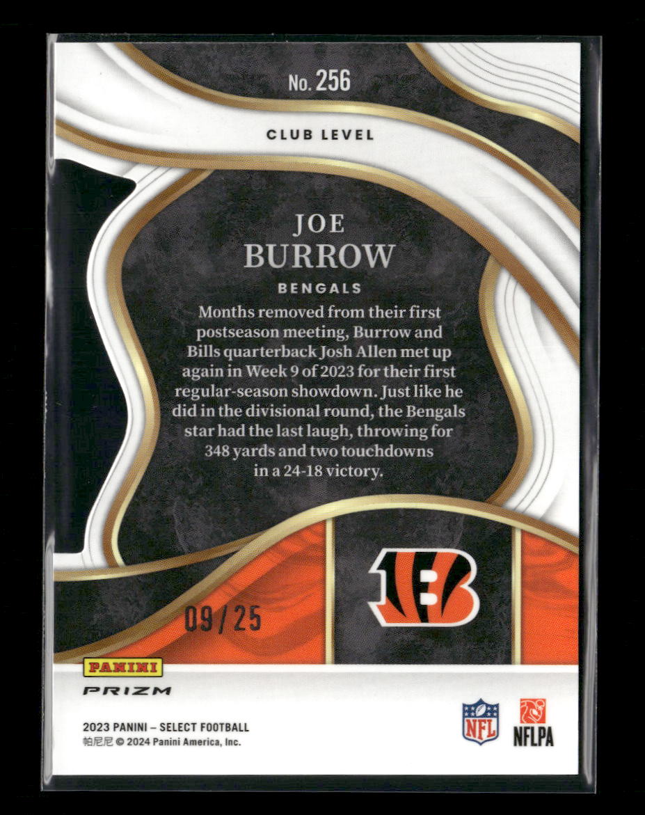 2023 Panini Select Tie-Dye Prizms Die Cuts Joe Burrow #/25 #256 - Image 2