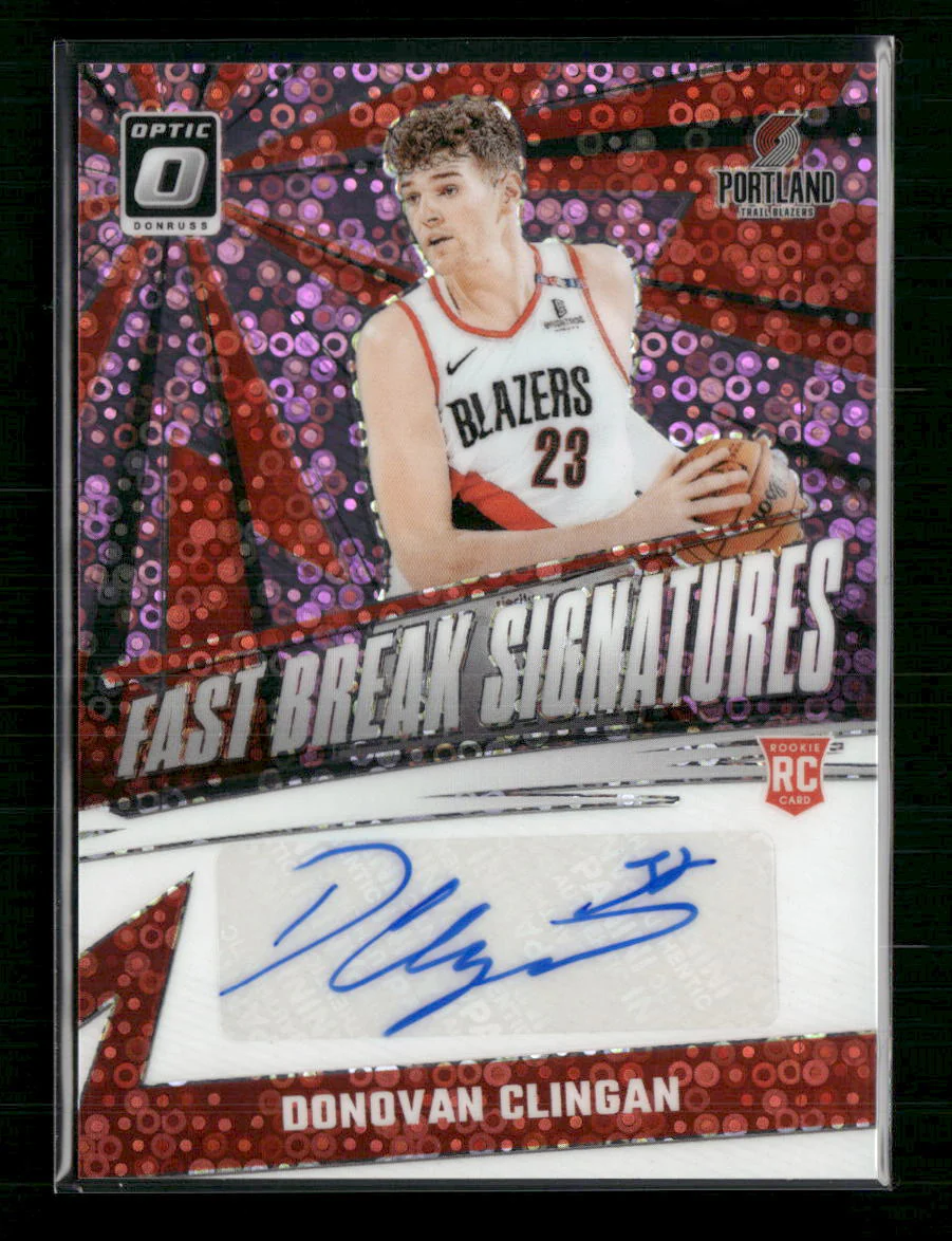 2024-25 Donruss Optic Fast Break Signatures Pink Donovan Clingan #/25 #FBS-DON