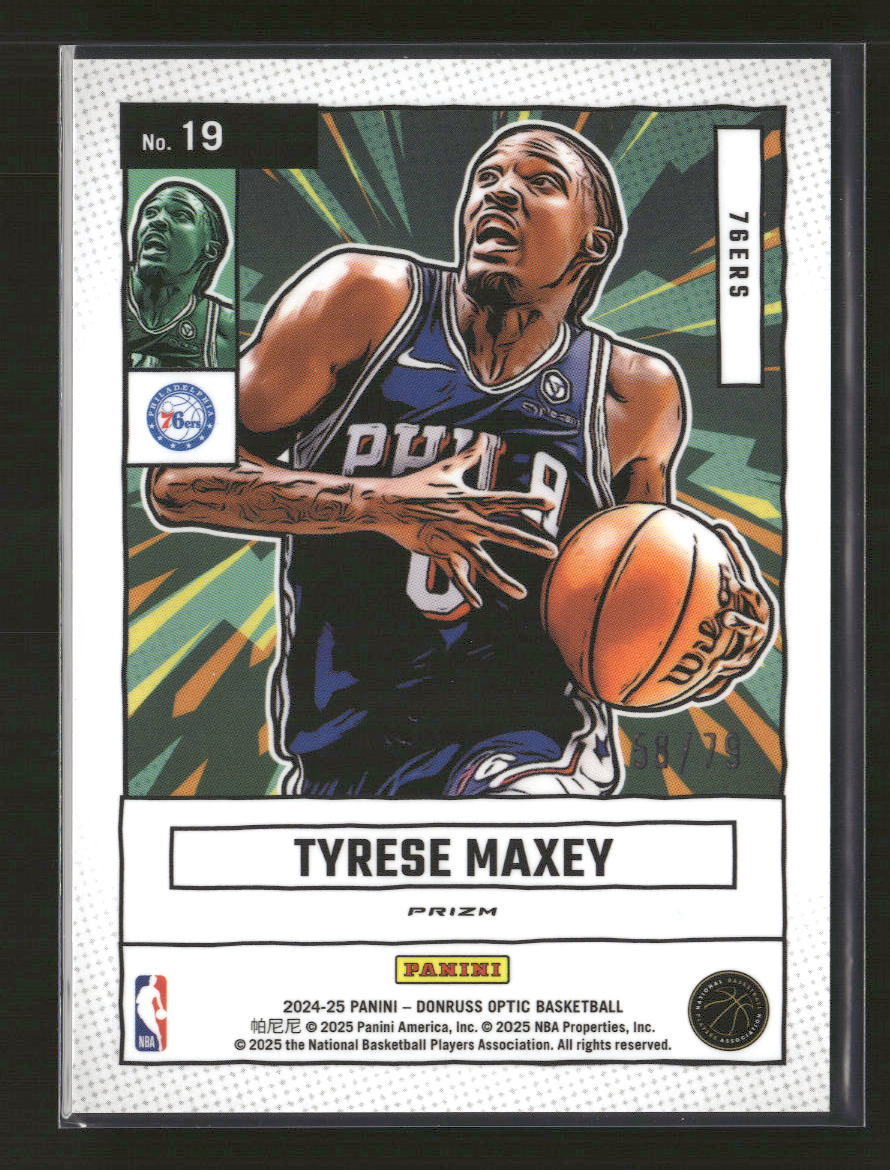 2024-25 Donruss Optic Net Marvels Pink Veloity Tyrese Maxey #19 - Image 2