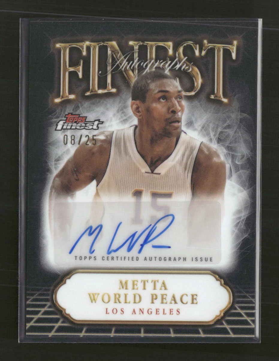 2024-25 Finest Autographs Black Refractor Metta World Peace #/25 #FA-MW