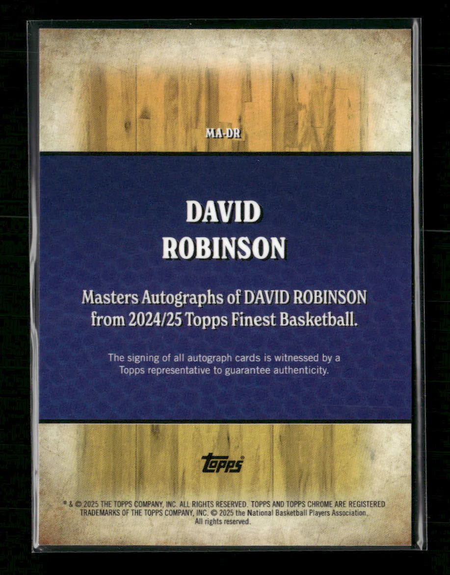 2024-25 Finest Masters Auto Blue Geometric Refractor David Robinson #/99 #MA-DR - Image 2