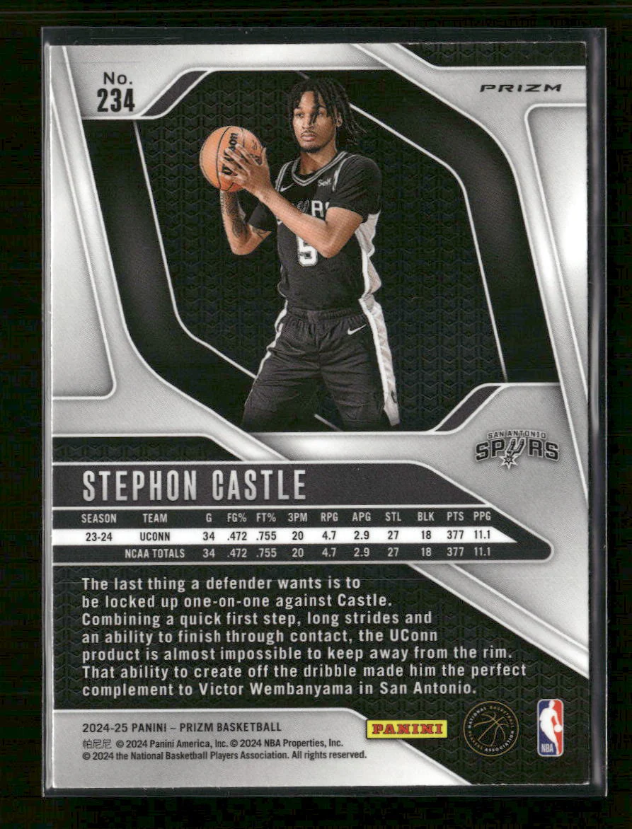 2024-25 Panini Prizm Prizms Red White and Blue Stephon Castle #234 - Image 2
