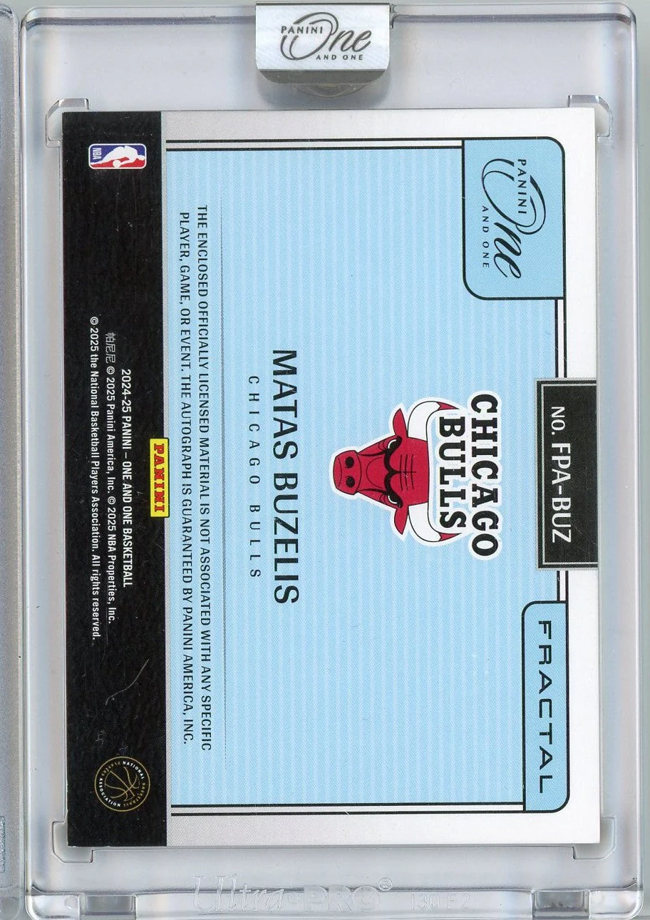 2024 Panini One and One Matas Buzelis #FPABUZ /25 Fractal RPA Auto Rookie RC Basketball Card - Image 2