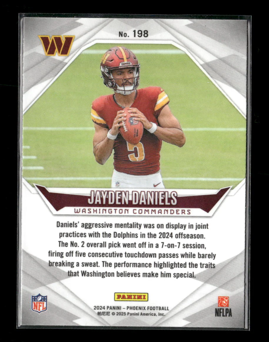 2024 Panini Phoenix Lazer Jayden Daniels Rookie #198 - Image 2
