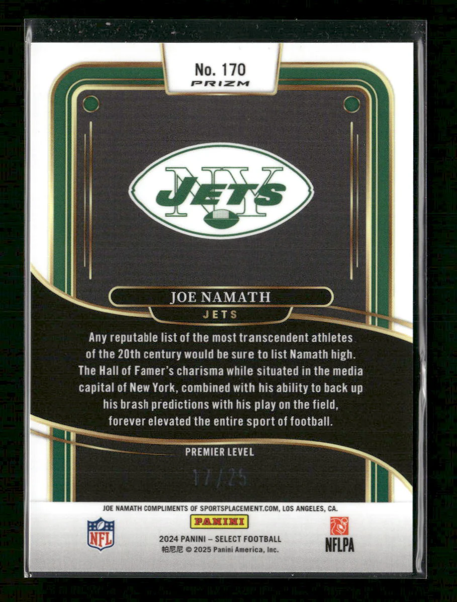 2024 Panini Select Blue Disco Prizm Joe Namath #/25 #170 - Image 2