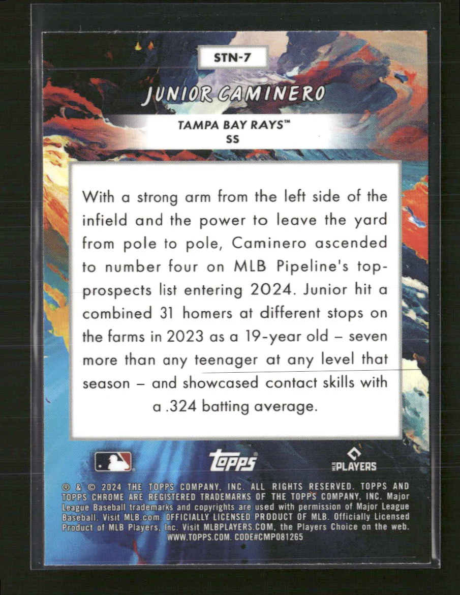 2024 Topps Chrome Cosmic Stars in the Night Junior Caminero #STN-7 - Image 2
