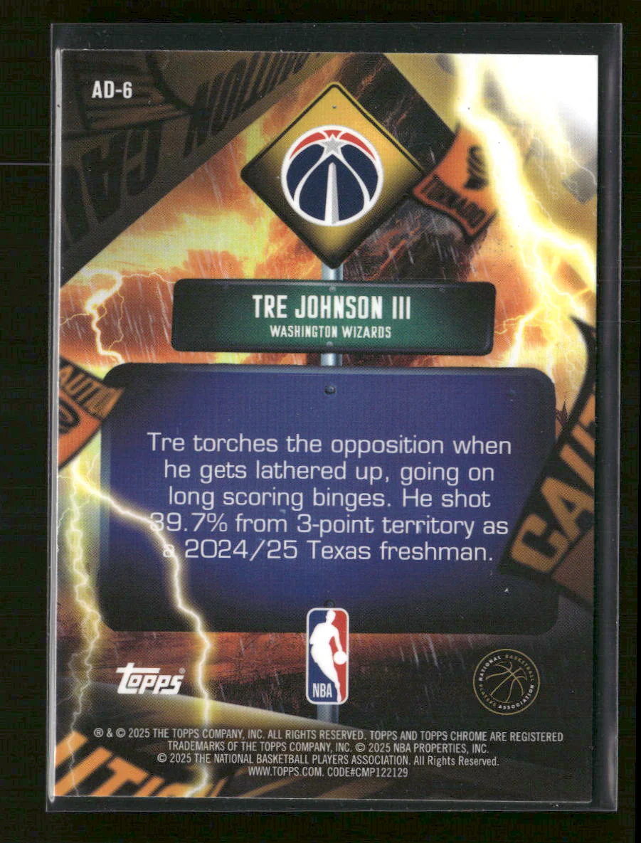 2025-26 Topps Chrome Advisory Tre Johnson III #AD-6 - Image 2