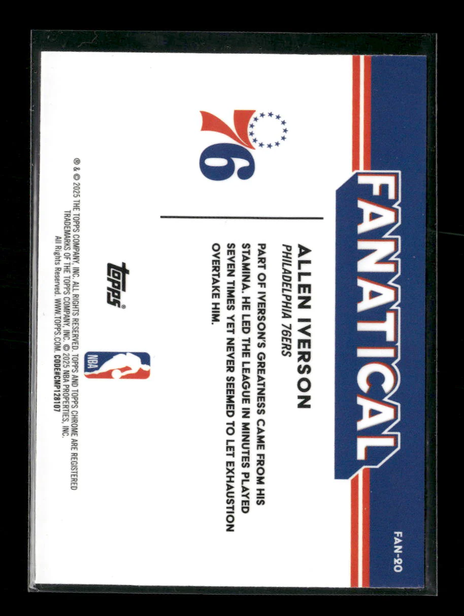 2025-26 Topps Chrome Fanatical Allen Iverson #FAN-20 - Image 2