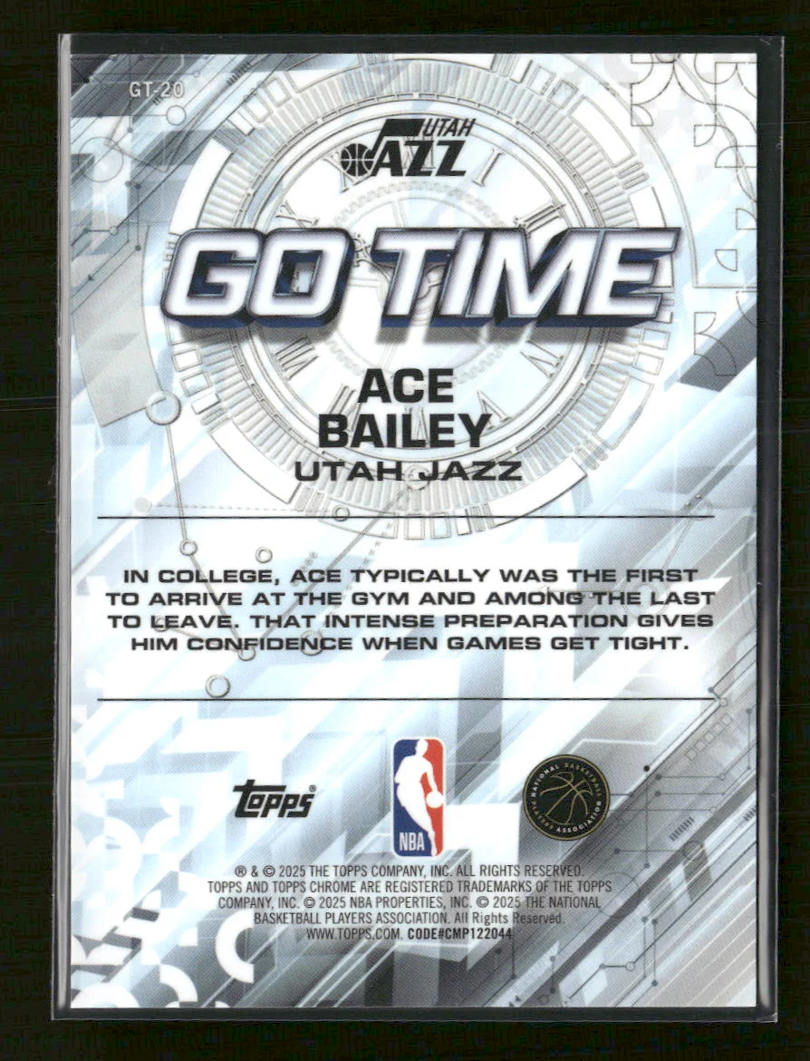 2025-26 Topps Chrome Go Time Gold Refractor Ace Bailey #/50 #GT-20 - Image 2