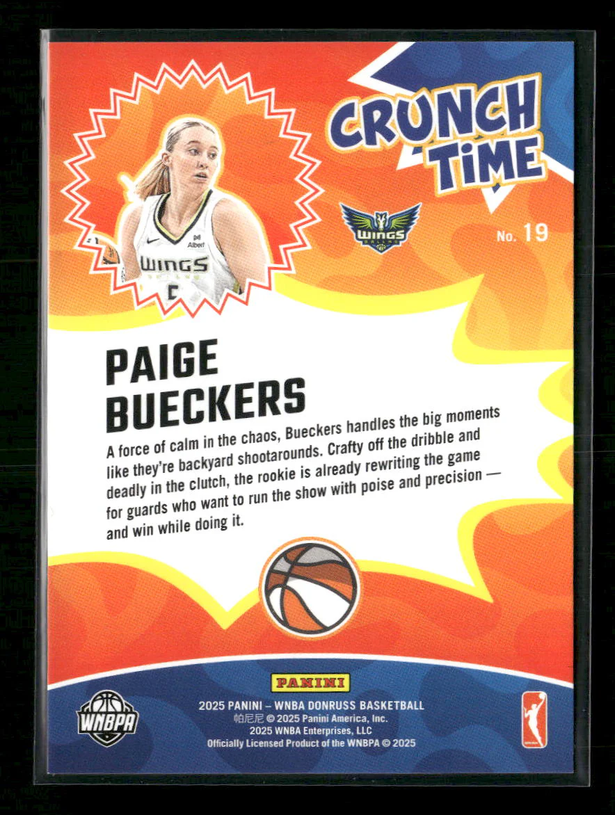 2025 Donruss WNBA Crunch Time Green Fireworks Paige Bueckers #/399 #19 - Image 2