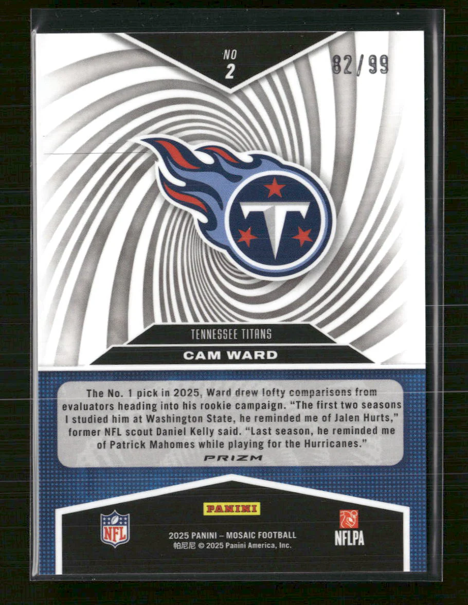 2025 Panini Mosaic Storm Mosaic Blue Cam Ward #/99 #2 - Image 2
