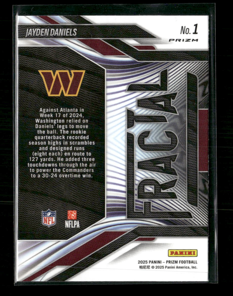 2025 Panini Prizm Fractal Silver Jayden Daniels #1 - Image 2