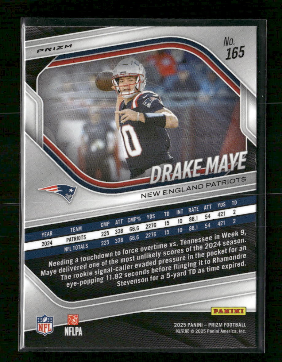 2025 Panini Prizm Lazer Drake Maye #165 - Image 2