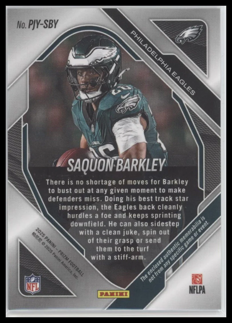 2025 Panini Prizm Premier Jerseys Saquon Barkley #PJY-SBY - Image 2