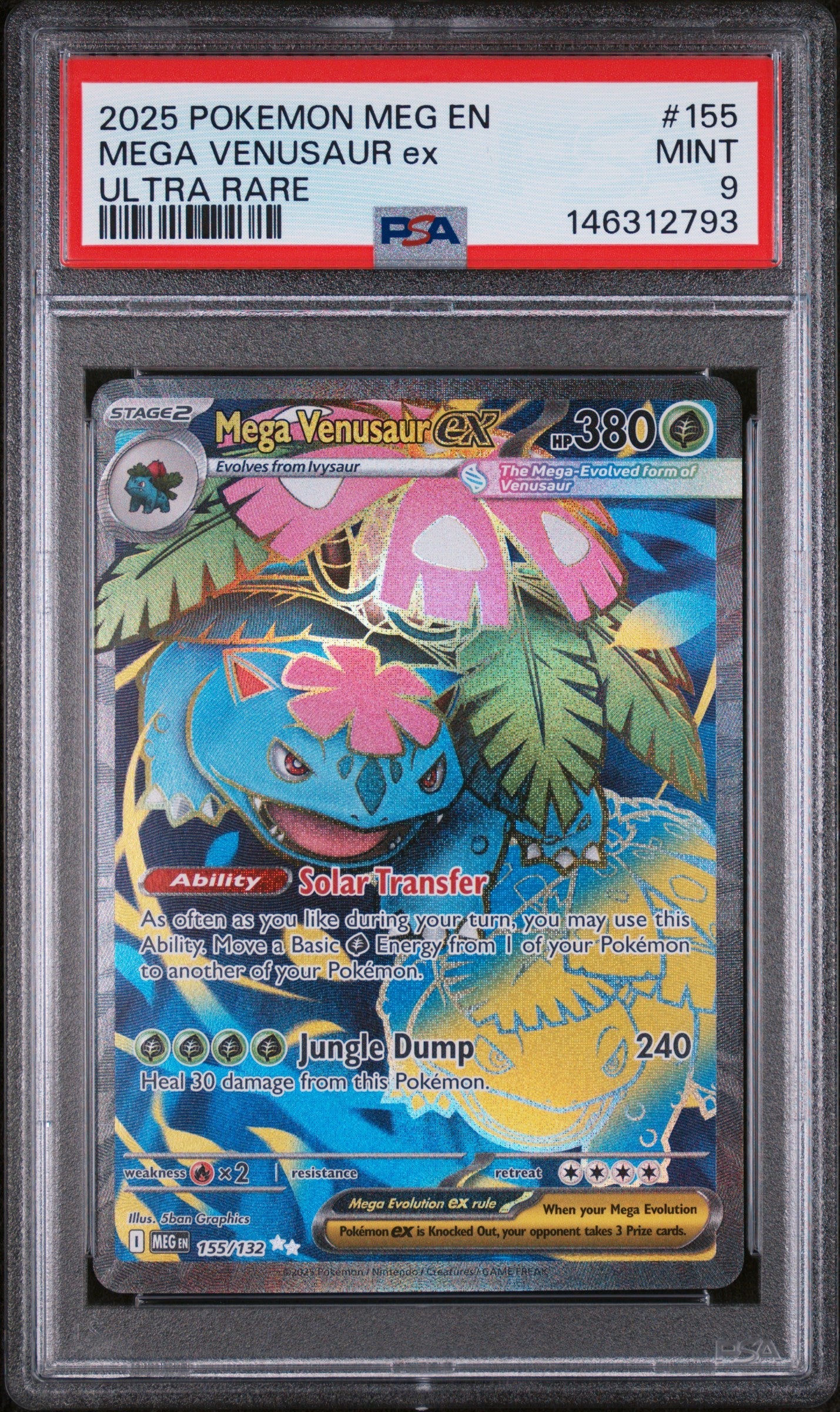 2025 Pokemon Meg En-Mega Evolution Ultra Rare Mega Venusaur Ex 9 PSA #155