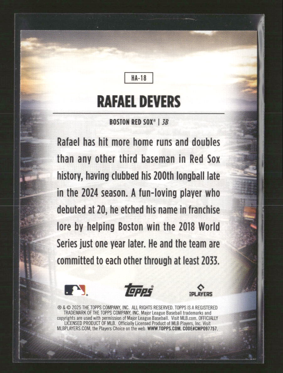 2025 Topps Home Field Advantage Rafael Devers #HA-18 - Image 2