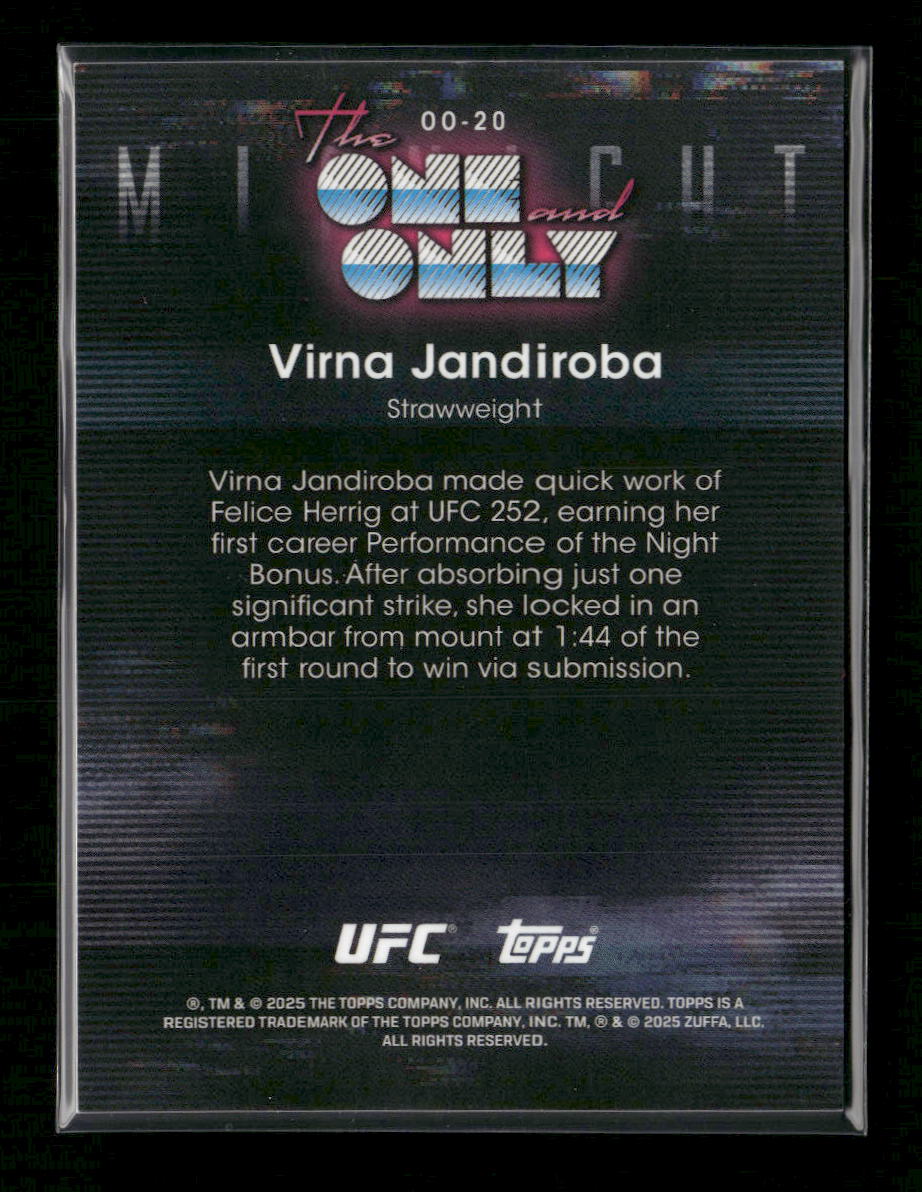 2025 Topps Midnight UFC The One and Only Moon Beam Virna Jandiroba #OO-20 - Image 2