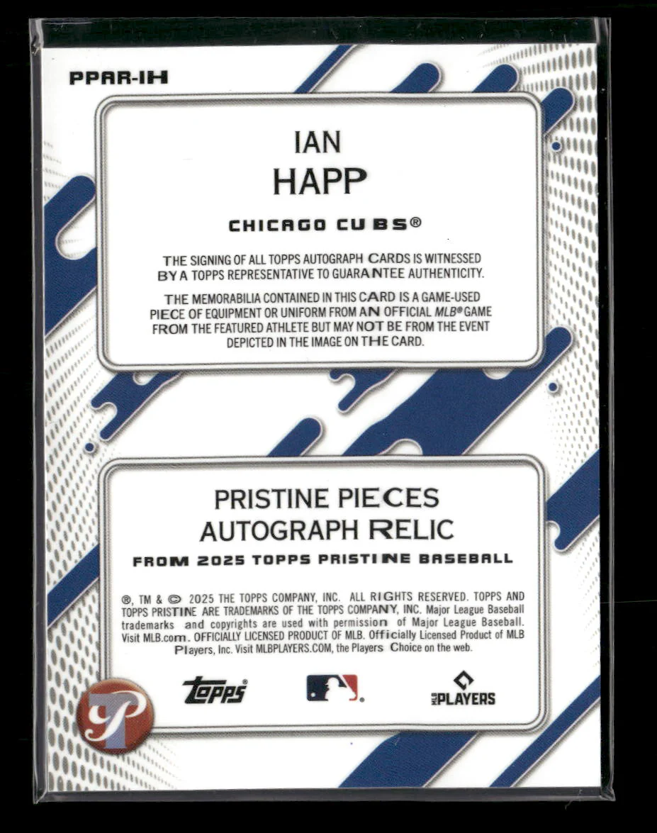 2025 Topps Pristine Pieces Auto Relic Blue Refractor Ian Happ #/75 Auto #PPAR-IH - Image 2
