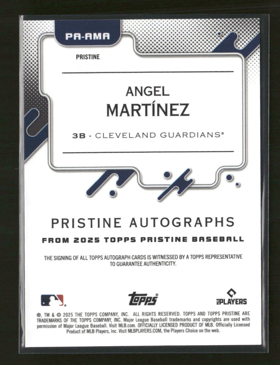 2025 Topps Pristine Purple Refractor Angel Martínez #/99 Auto #PA-AMA - Image 2