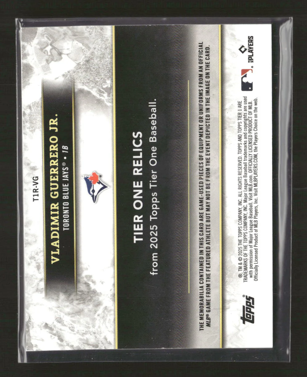 2025 Topps Tier One Tier One Relics Blue Dual Vladimir Guerrero Jr. #/99 #T1R-VG - Image 2