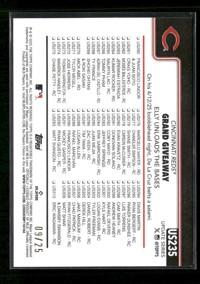 2025 Topps Update Camo #/25 Grand Giveaway #US235 - Image 2