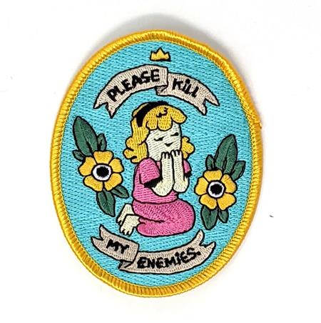 Please Kill My Enemies Embroidered Patch (03/11/2026) Silver Sprocket