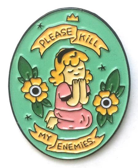 Please Kill My Enemies Enamel Pin (03/11/2026) Silver Sprocket