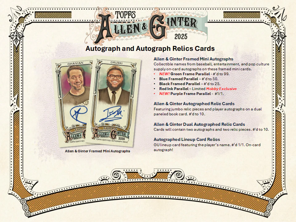 Allen & Ginter Baseball Topps 2025 Value Box - 8 Packs (12/10/2025) - Image 8