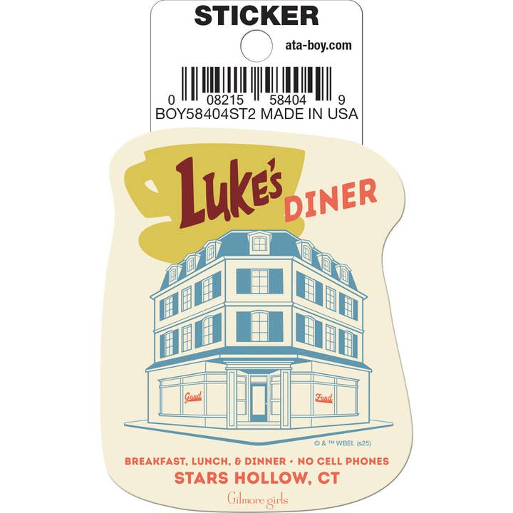 Ata-Boy Stickers: Die Cut Vinyl Sticker - 3" - Gilmore Girls - Luke's Diner Building