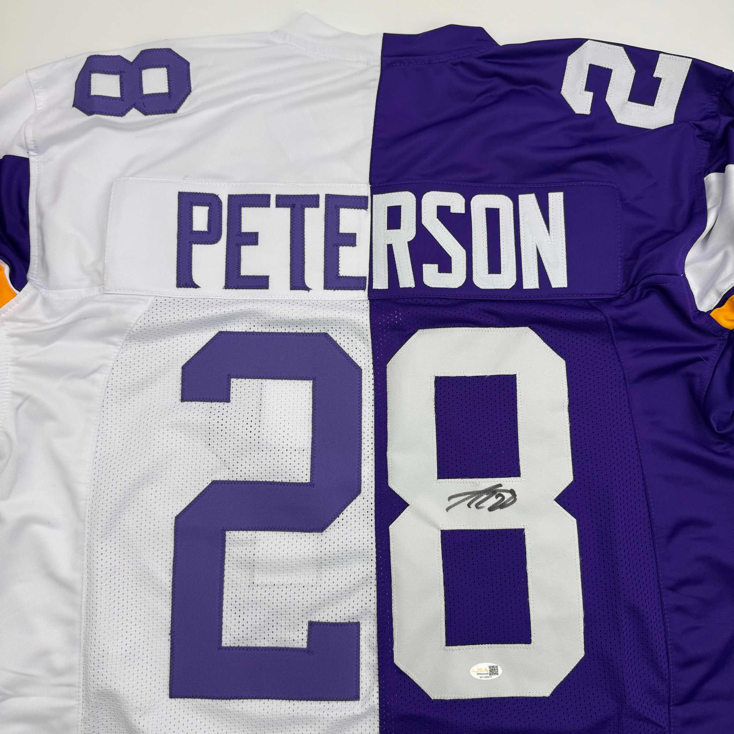 Autographed/Signed Adrian Peterson Minnesota Split Football Jersey JSA COA - Image 2