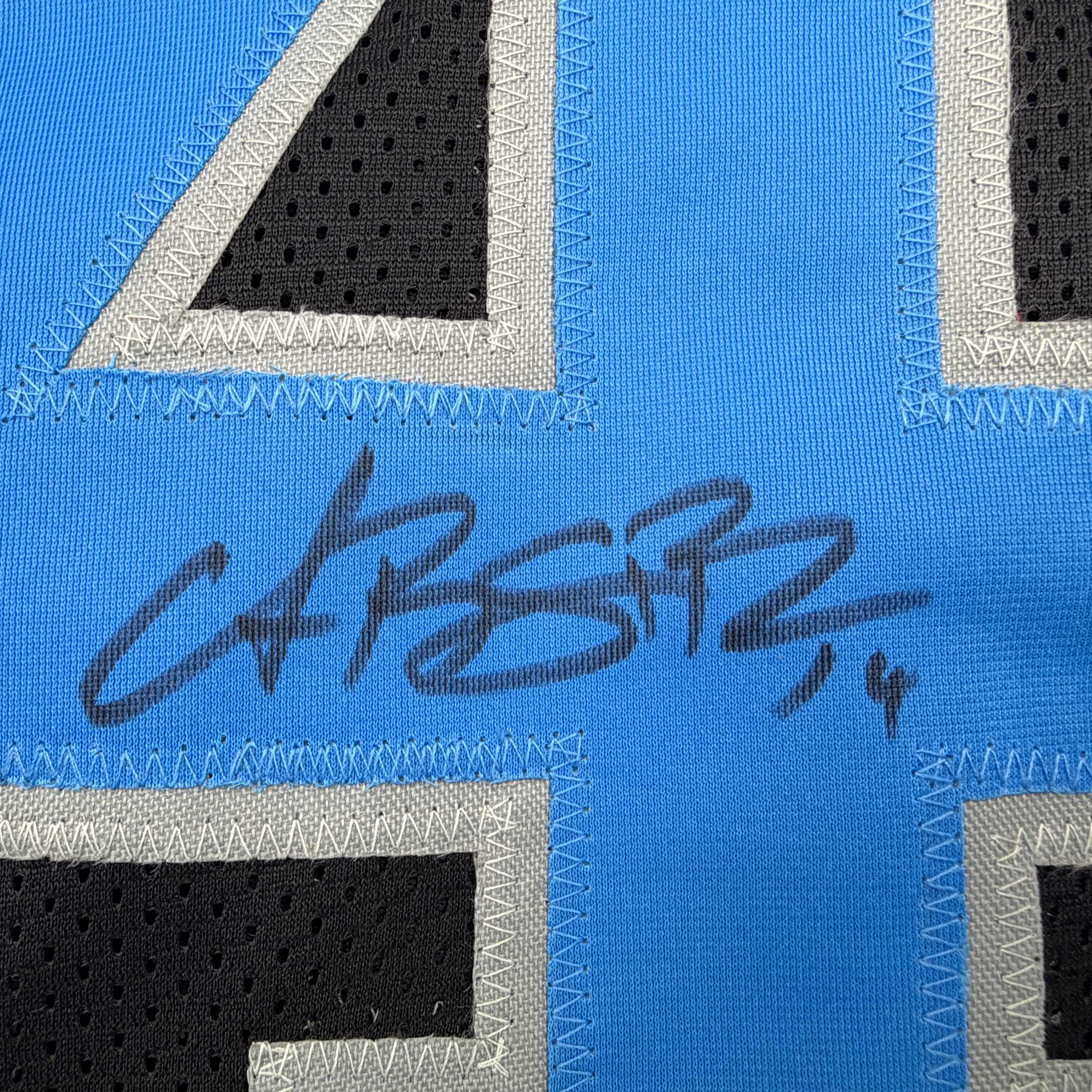 Autographed/Signed Amon-Ra St. Brown Detroit Black Football Jersey Beckett BAS COA - Image 3
