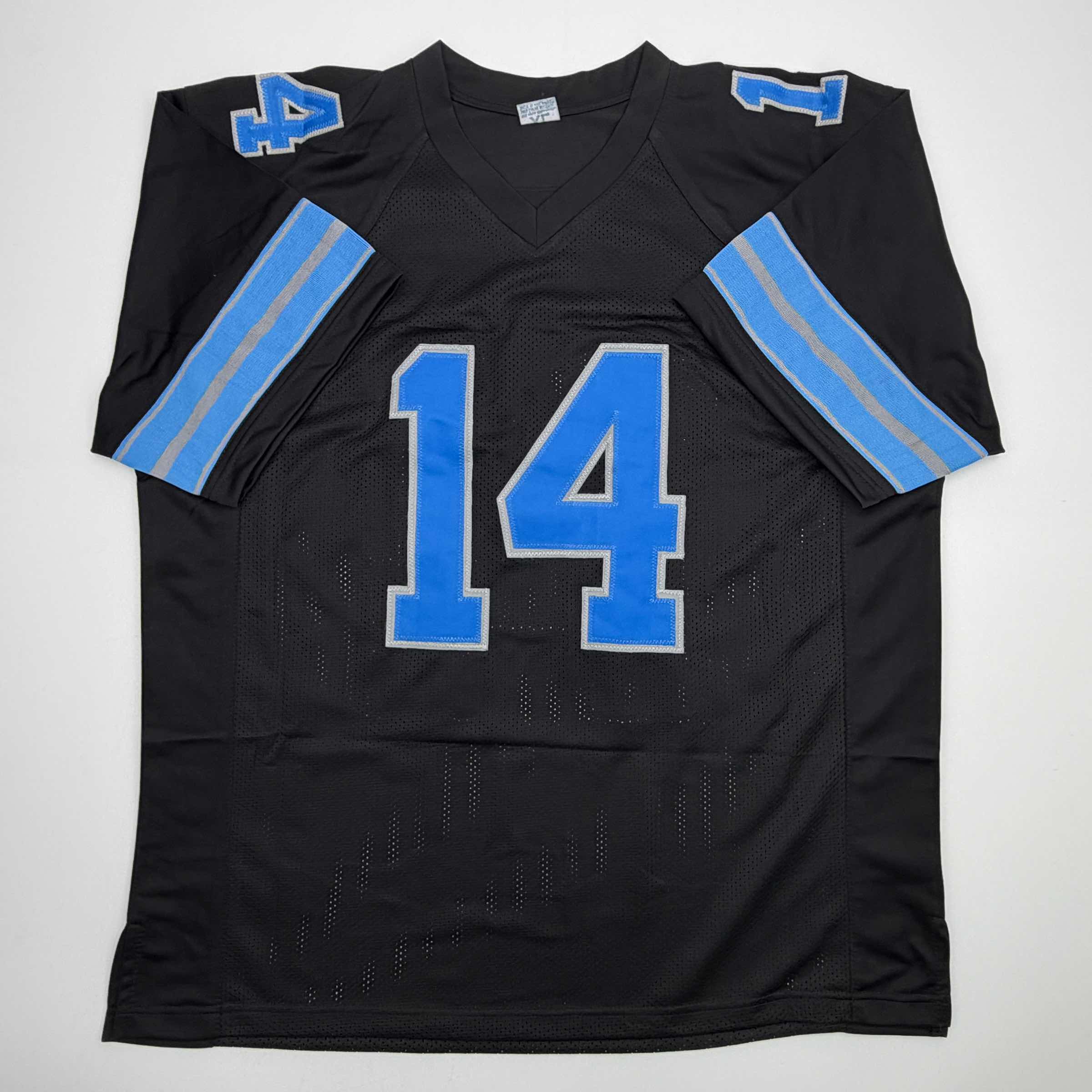 Autographed/Signed Amon-Ra St. Brown Detroit Black Football Jersey Beckett BAS COA - Image 4